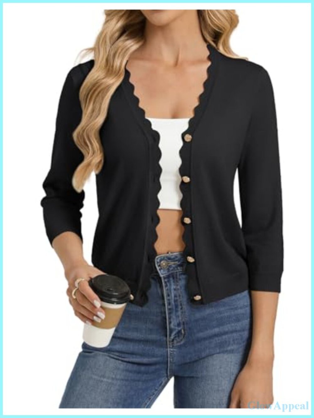 Cardigan Sweaters for Women Lightweight 3/4 Sleeve Open Front Bolero Shrugs